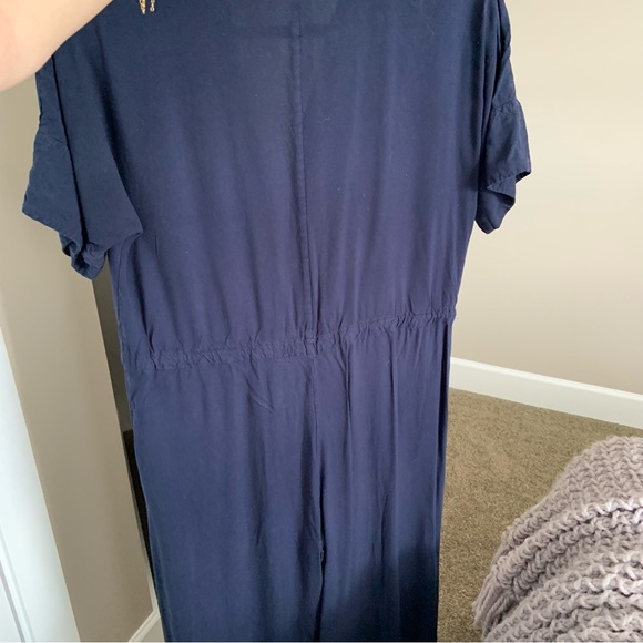 Navy blue short sleeved jumpsuit - Monki XS - Picture 8 of 12